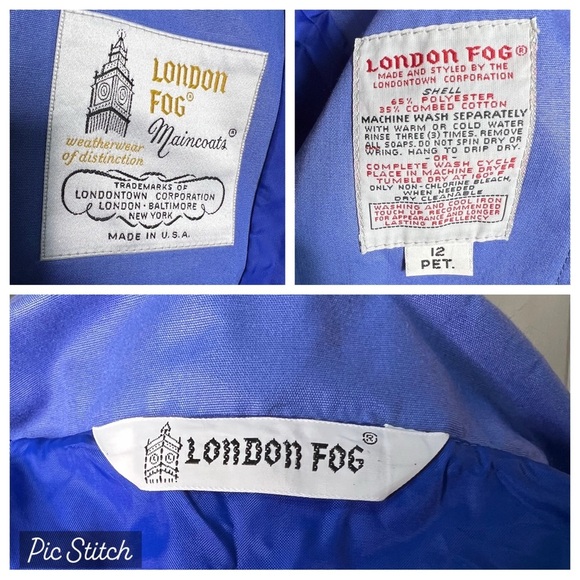 Vintage London Fog Long Belted Trench Coat in Blue Size 12 Made in USA - Picture 10 of 10
